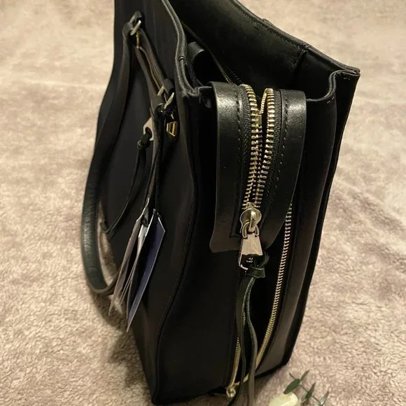 NWT REBECCA MINKOFF Always On Side Regan Tote Black Nylon - Picture 6 of 11